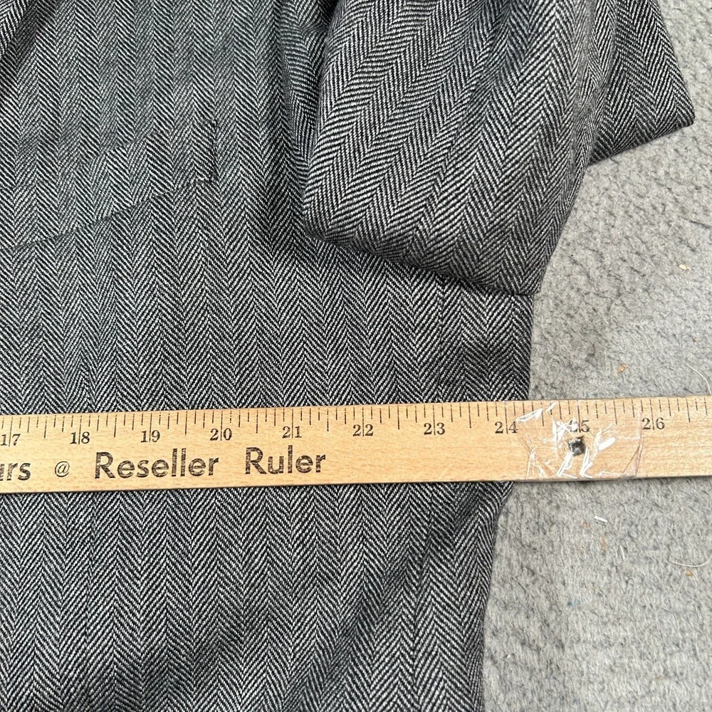 Joseph & Feiss‎ Blazer Jacket Men 48 Grey Herringbone Wool Single Breasted